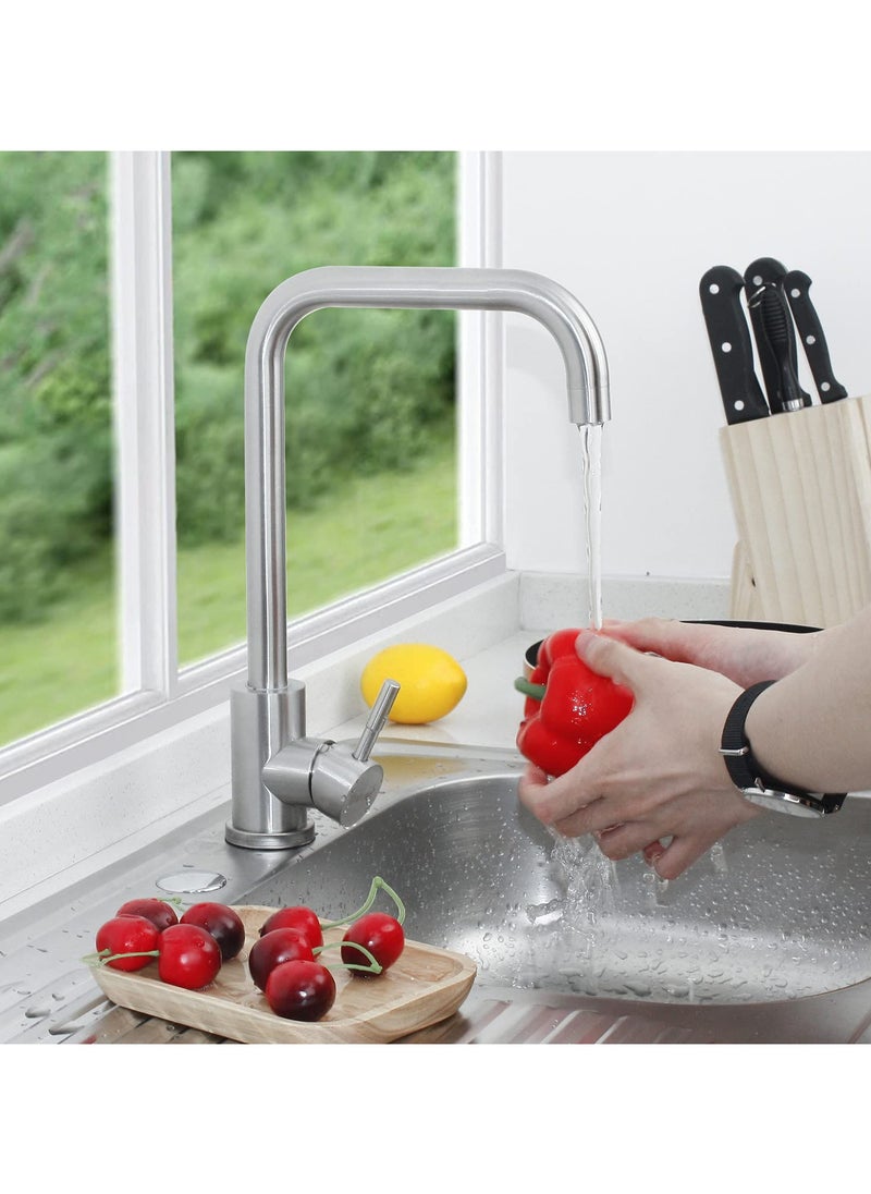 Kitchen Faucet Single Handle Kitchen Taps Kitchen Sink Mixer Tap 360 ° Rotating Kitchen Faucet Made of Stainless Steel, Suitable for hot and Cold Water - pzsku/ZB02E9F155E496420921DZ/45/_/1703668173/fed9c4ee-6fea-49d6-8fbc-857070dd95ac