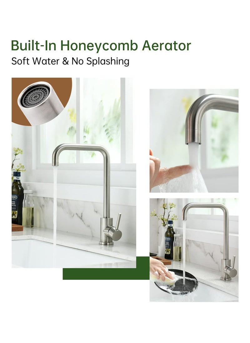 Kitchen Faucet Single Handle Kitchen Taps Kitchen Sink Mixer Tap 360 ° Rotating Kitchen Faucet Made of Stainless Steel, Suitable for hot and Cold Water - pzsku/ZB02E9F155E496420921DZ/45/_/1703668214/fa5a9751-e3e7-48ab-bfbf-c9f0ebc4b2f7