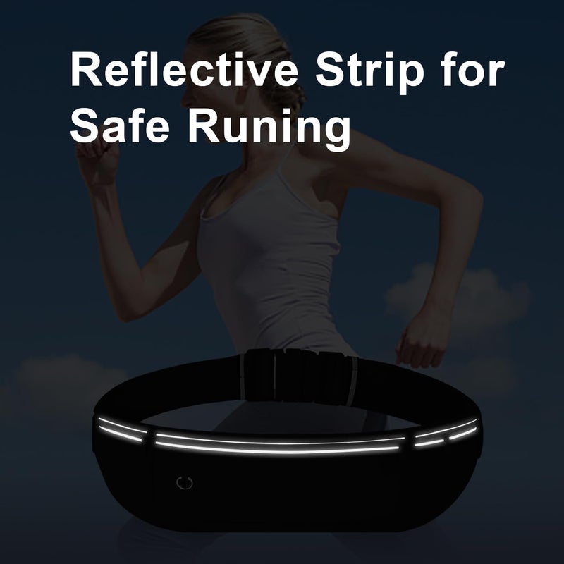 JUCURRI Slim Running Belt for Women Men,Runners Fanny Pack Phone Holder,Money Belt,Running Gear Accessories,with 3 Pockets(Black) - Image 5
