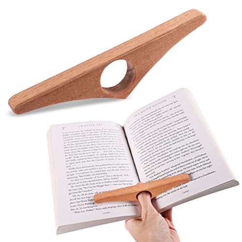 HOPPLER Dual Function Wooden Page Holder - Handmade from African Mahogany - Novel Accessory and Gift for Book Lovers - Image 1