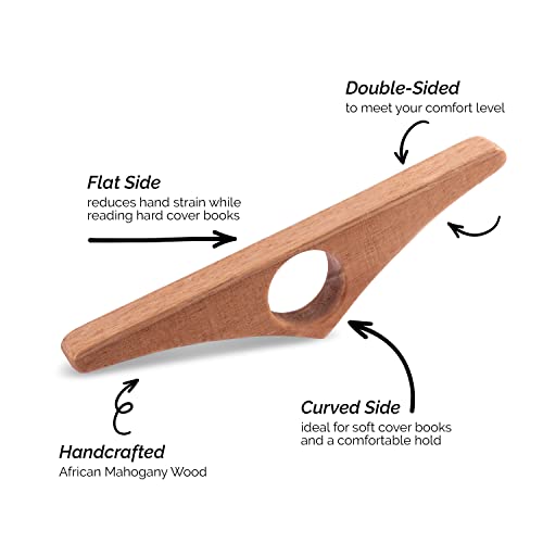 HOPPLER Dual Function Wooden Page Holder - Handmade from African Mahogany - Novel Accessory and Gift for Book Lovers - Image 3