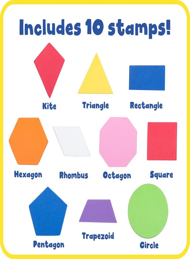 READY 2 LEARN Giant Stampers - Geometric Shapes - Filled In - Set of 10 - Easy to Hold Foam Stamps for Kids - Arts and Crafts Stamps for Displays, Posters, Signs and DIY Projects - Image 2