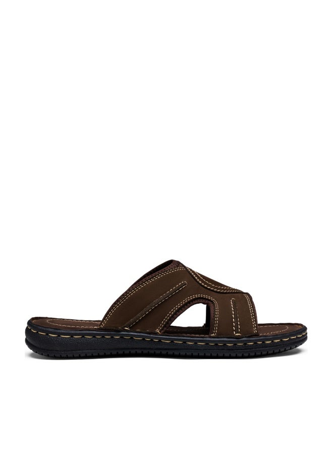 Jousen Men's Leather Sandals Arch Support Slide Outdoor Retro Fisherman Sandals for Men (AMY2004 Dark Brown 12) - Image 1