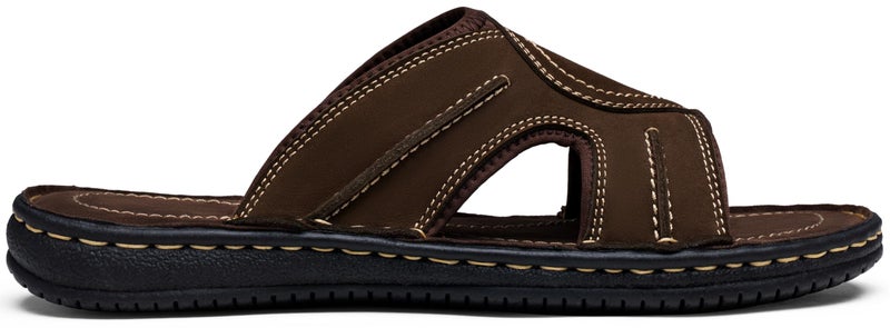 Jousen Men's Leather Sandals Arch Support Slide Outdoor Retro Fisherman Sandals for Men (AMY2004 Dark Brown 12) - Image 3