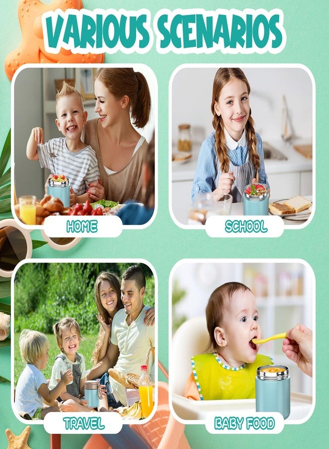 CJACJA Insulated Food Jar for Kids - 15.2 Oz, Thermo for Hot Food, Soup Thermo, Insulated Food Container, Termos Para Comida Caliente, Width Mouth Stainless Steel Lunch Box with Spoon, Blue - Image 4