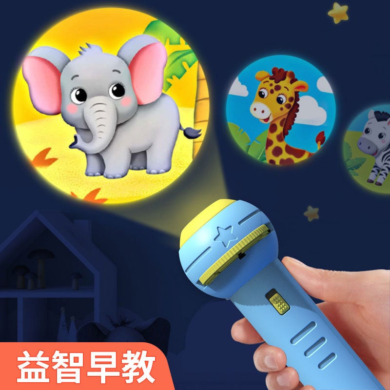 Children'S Projection Flashlight Luminous Toys Baby Animal Early Education Cartoon Projector Gift Stall - Image 2