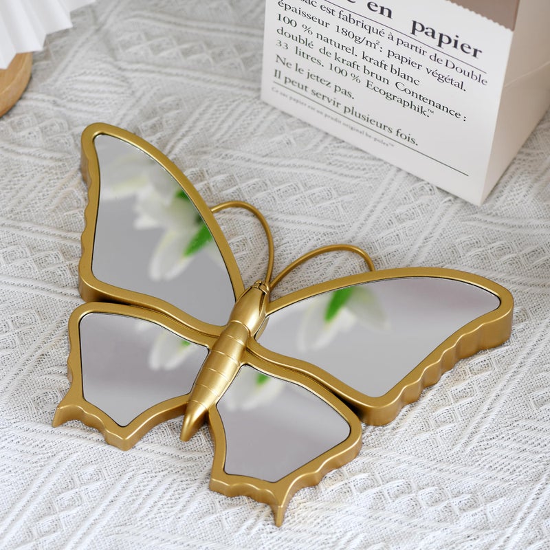 Wartter Decorative Butterfly Wall Mirror with Gold Plastic Frame (9.8 x 6.3 inch) - Image 5