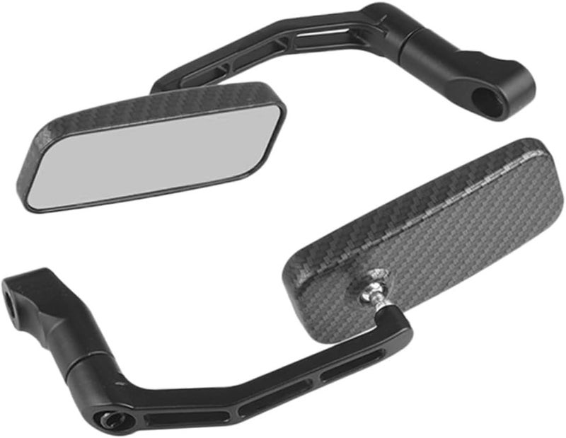Healifty Motorcycle Rearview Mirror Side Mirror Handlebar Mount Anti-glare Square Textured Pattern Compatible with Electric Scooter and Moped - Image 1