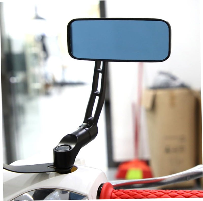 Healifty Motorcycle Rearview Mirror Side Mirror Handlebar Mount Anti-glare Square Textured Pattern Compatible with Electric Scooter and Moped - Image 4