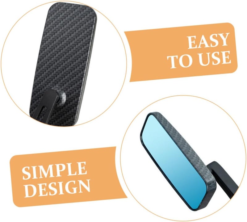 Healifty Motorcycle Rearview Mirror Side Mirror Handlebar Mount Anti-glare Square Textured Pattern Compatible with Electric Scooter and Moped - Image 3