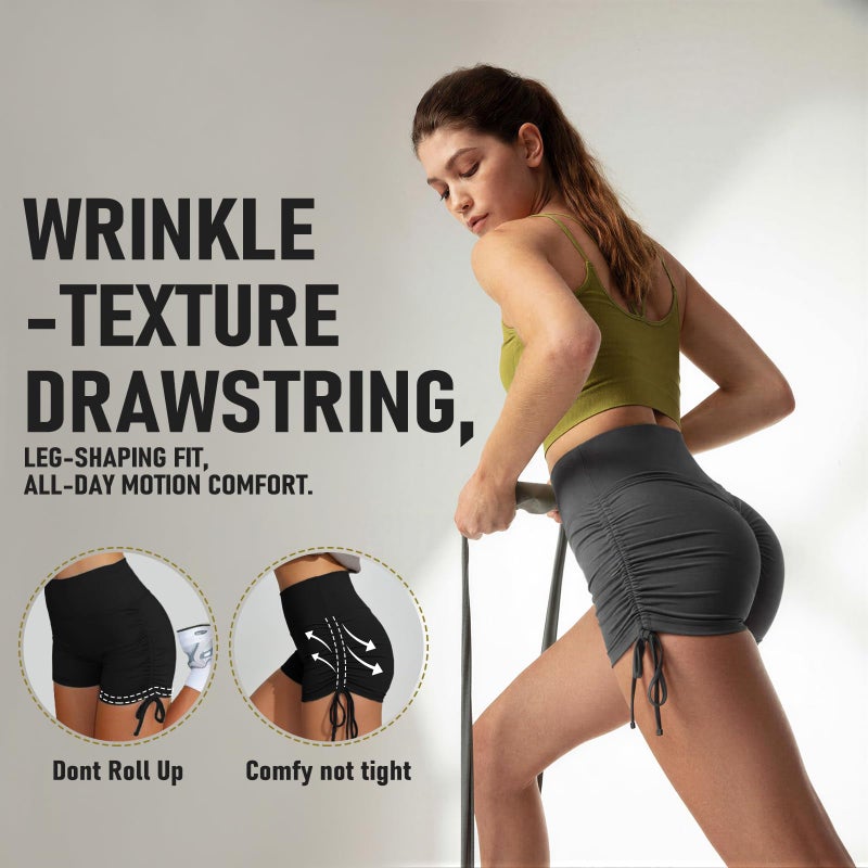 Hi Clasmix 5" Women's High Waist Biker Shorts - Running, Gym, Yoga, Cycling, Dance, Workout Athletic Shorts, Women's Sports & Recreation Shorts Black - Image 3