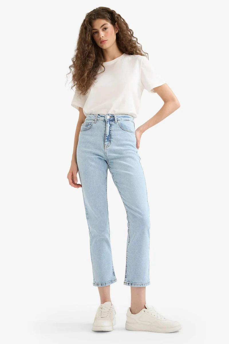 DeFacto Mary Vintage Straight Fit High Waist Ankle Length Jeans