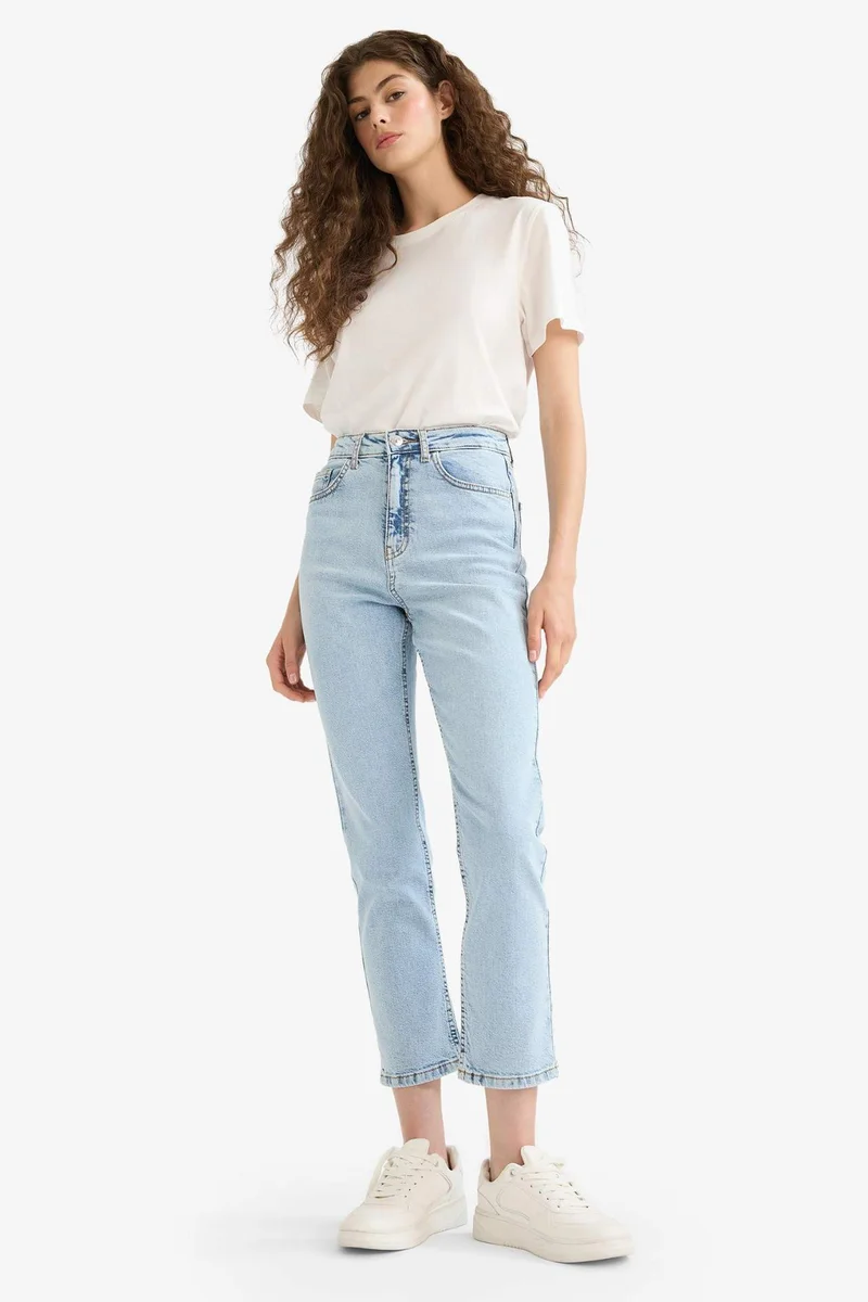 DeFacto Mary Vintage Straight Fit High Waist Ankle Length Jeans