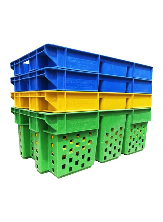Plastica Industries LLC 4pcs of Dates Plastic Crate 580x380x220mm, 48L Nestable & Stackable Ventilated Storage Box for Dates, Fruits, Agriculture & Food Transport - Yellow - Image 3