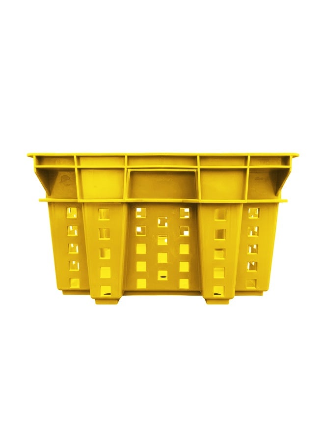 Plastica Industries LLC 4pcs of Dates Plastic Crate 580x380x220mm, 48L Nestable & Stackable Ventilated Storage Box for Dates, Fruits, Agriculture & Food Transport - Yellow - Image 5