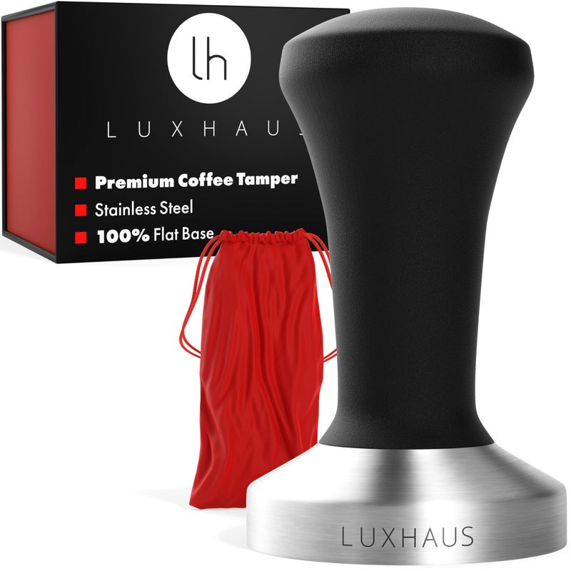 LuxHaus 53mm Espresso Tamper - Premium Barista Coffee Tamper with 100% Flat Stainless Steel Base - Image 1