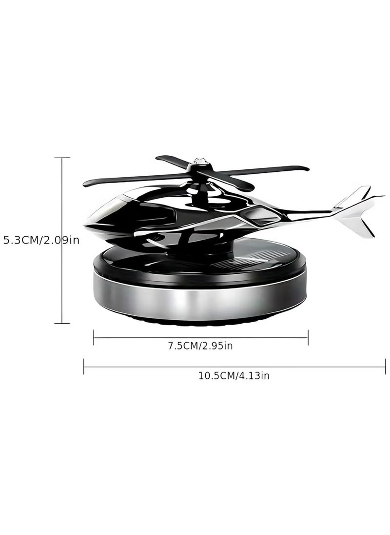 TIGER Car Air Freshener, Helicopter Solar Energy Rotating Aromatherapy Aviation Al Alloy Diffuser, Interior Decoration Accessories Diffuser for Car and Home (Silver) - Stylish and Functional Solar-Powered Diffuser for Fresh, Clean Air, Enhancing Your Car & Home Environment  - Image 3