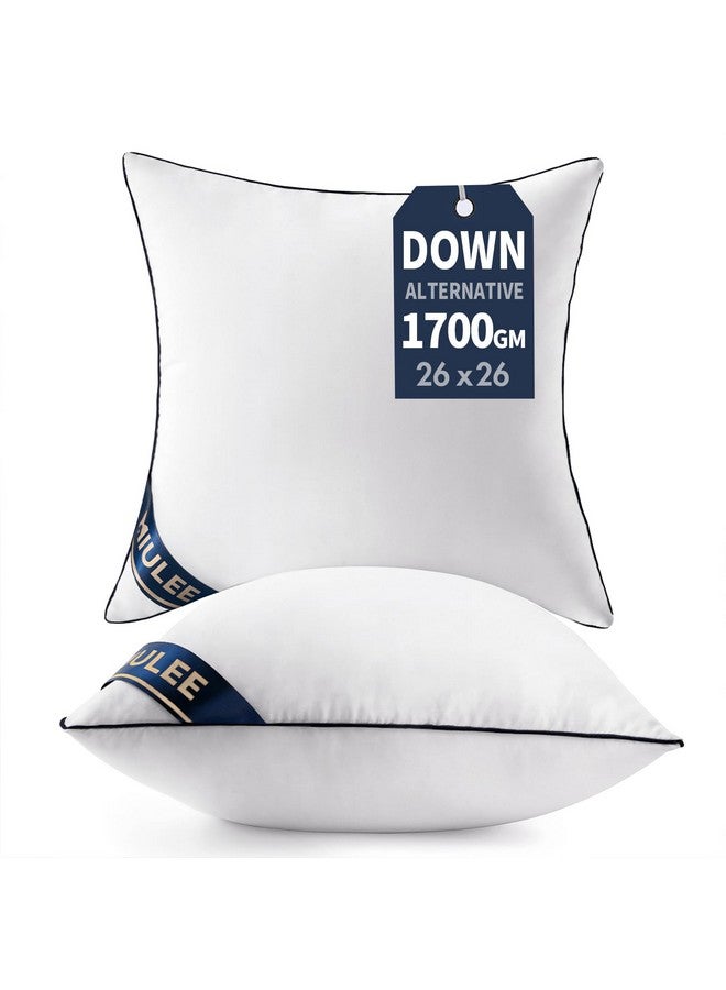 MIULEE 26x26 Euro Pillow Inserts Set of 2 Throw Pillows 26 Inch Premium Down Alternative Pillow Inserts Decorative Pillow Stuffer for Sofa, Couch (26x26 inch, Set of 2) - Image 1