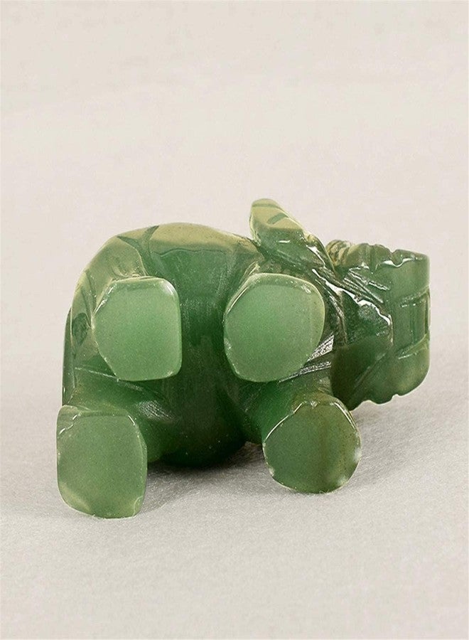 SquarezhenBo Elephant Ornament, Elephant Statue, Jade Stone Handcraft Natural Green Jade Stone Elephant Statue Decor Toys in Hand Home Décor Accents Sculptures (Green) - Image 4