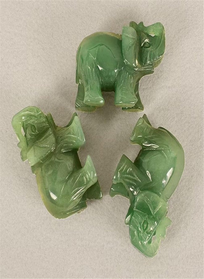 SquarezhenBo Elephant Ornament, Elephant Statue, Jade Stone Handcraft Natural Green Jade Stone Elephant Statue Decor Toys in Hand Home Décor Accents Sculptures (Green) - Image 5