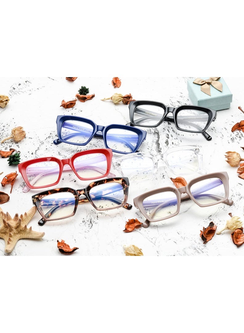 بوما للبصريات +1.0 نظاراه قراءة نسائي، نظارات قراءه طبيه مكبرة لتصحيح ضعف النظر  مع تقدم العمر ،لون الإطار جريء عدسات مضادة للتعب والضوء الأزرق، تصميم خفيف الوزن ،حمايه شاشة كمبيوتر  وحجب الضوء الأزرق ورؤية واضحة للقراءة - Image 4