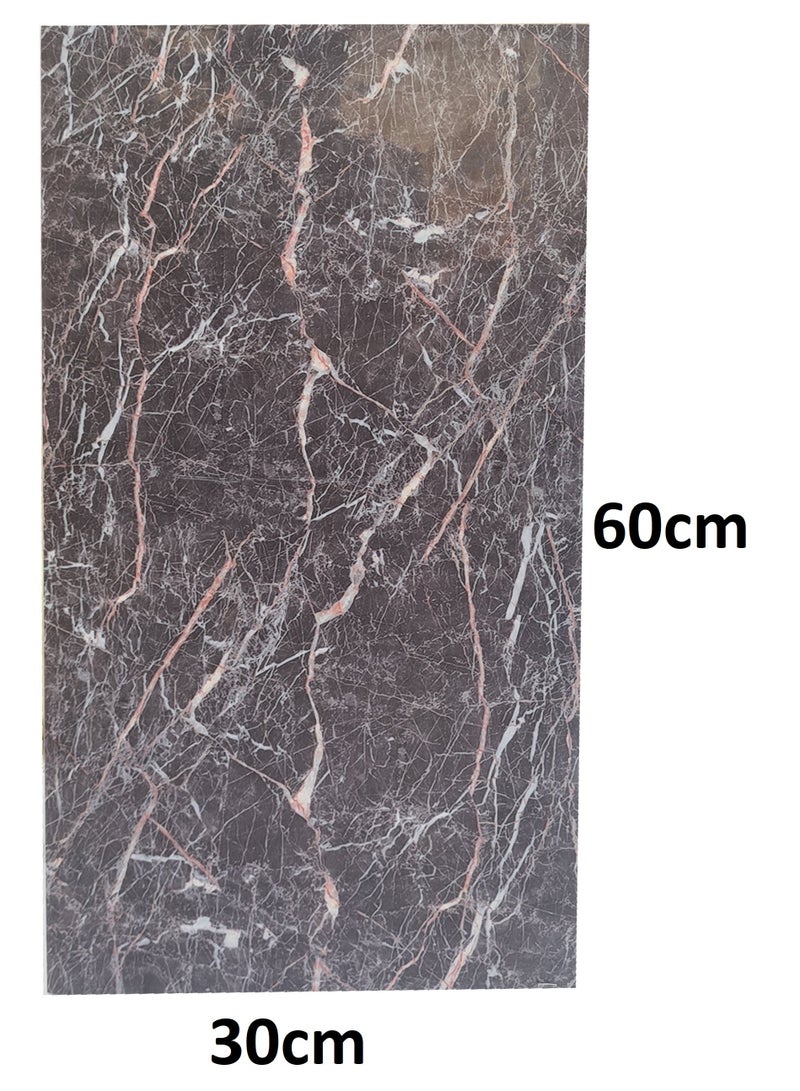 6 حبة من ورق حائط مقاوم للماء والزيت شكل الرخام مقاس 30 × 60 سم ذاتي اللصق - Image 2