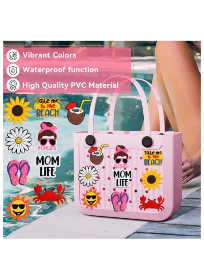 ILovhaprty 9PCS Charms for tote Bag, Accessories for tote Bag, Charms Compatible tote Bag Original All Models, Insert Decorative for Handbag Beach Tote Bag, Rubber Beach Bag Accessories  - Image 3