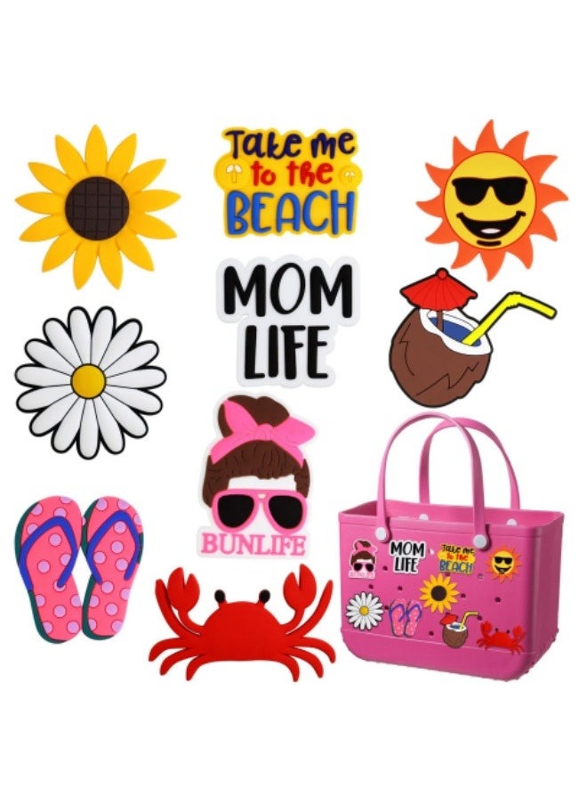 ILovhaprty 9PCS Charms for tote Bag, Accessories for tote Bag, Charms Compatible tote Bag Original All Models, Insert Decorative for Handbag Beach Tote Bag, Rubber Beach Bag Accessories  - Image 5