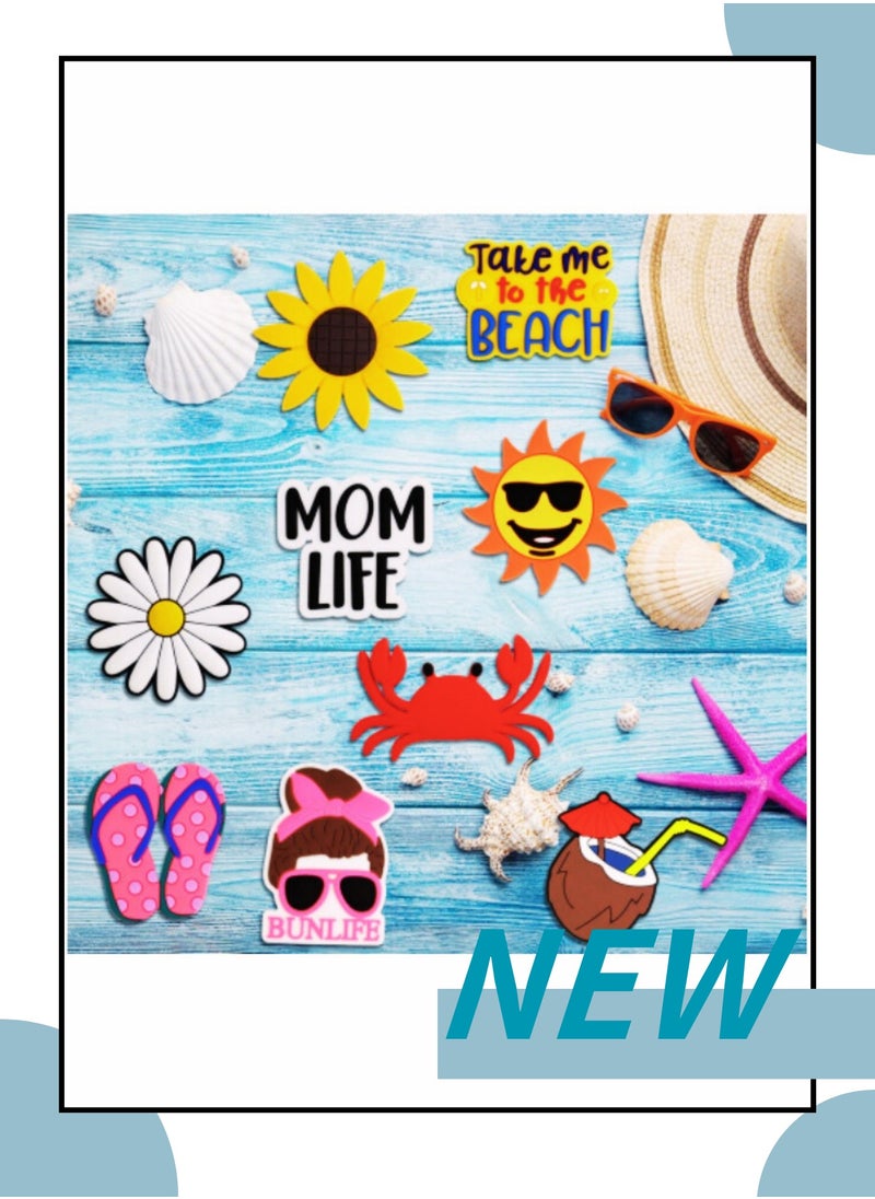 ILovhaprty 9PCS Charms for tote Bag, Accessories for tote Bag, Charms Compatible tote Bag Original All Models, Insert Decorative for Handbag Beach Tote Bag, Rubber Beach Bag Accessories  - Image 1