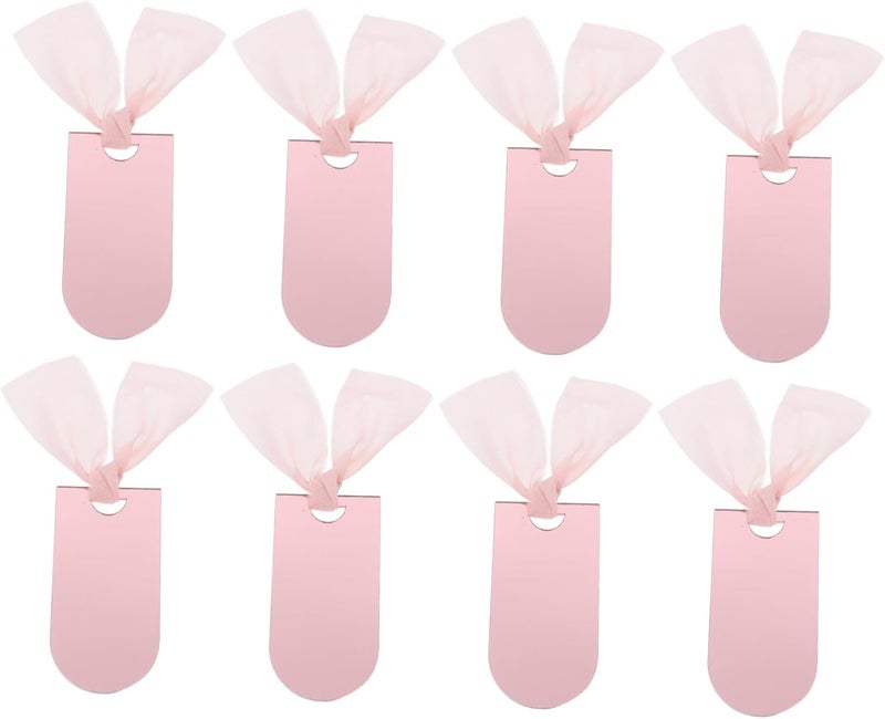 Rose Gold Acrylic Wedding Reserved Seating Tags with Ribbon for Guest Chairs - Image 1