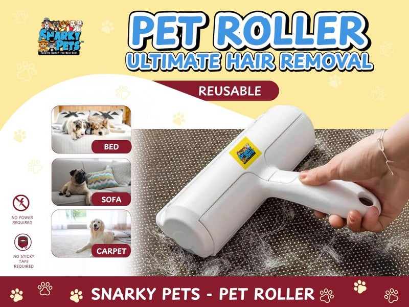 Snarky Pets Pet Hair Roller - Reusable Pet Hair Remover for Furniture, Carpet & Car - Dog & Cat Hair Lint Roller - Pet Odor & Fur Buster - Grooming Essential & Upholstery Cleaner - Sticky, No Refills - Image 2