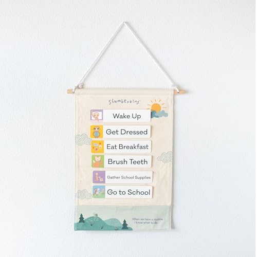 Slumberkins 18 Piece Visual Schedule for Kids | Reversible Visual Tool to Teach Day Time and Night Time Routines at Home & School | for Toddlers, Preschoolers, Children with Autism - Image 1