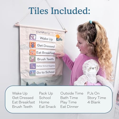 Slumberkins 18 Piece Visual Schedule for Kids | Reversible Visual Tool to Teach Day Time and Night Time Routines at Home & School | for Toddlers, Preschoolers, Children with Autism - Image 4