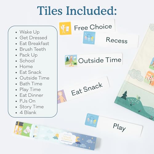 Slumberkins 18 Piece Visual Schedule for Kids | Reversible Visual Tool to Teach Day Time and Night Time Routines at Home & School | for Toddlers, Preschoolers, Children with Autism - Image 3