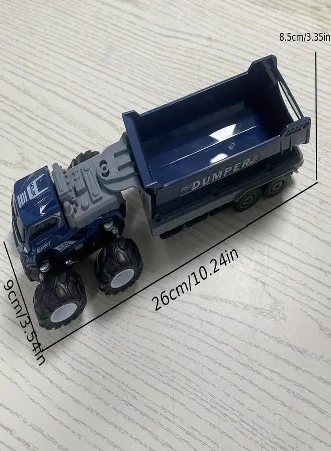 DEOXY 1:43 4WD Diecast Alloy Dumper Transport Truck Toys with Friction Powered Miniature Car Vehicle Toy Gifts for 3+ to 8 Year Boys and Girls(2 Color Truck - Sent Any One Color - Pack of 1) - Image 2