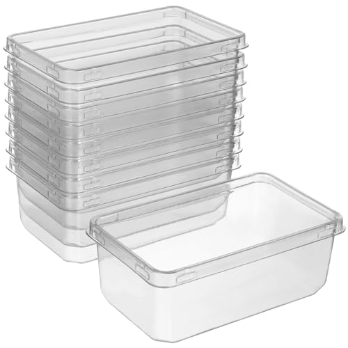 RORPOIR 10Pcs Transparent Tiramisu Boxes with Lids Plastic Dessert Containers for Layer Cakes Mousse Pastries Clear Storage for Home Caf - Image 1
