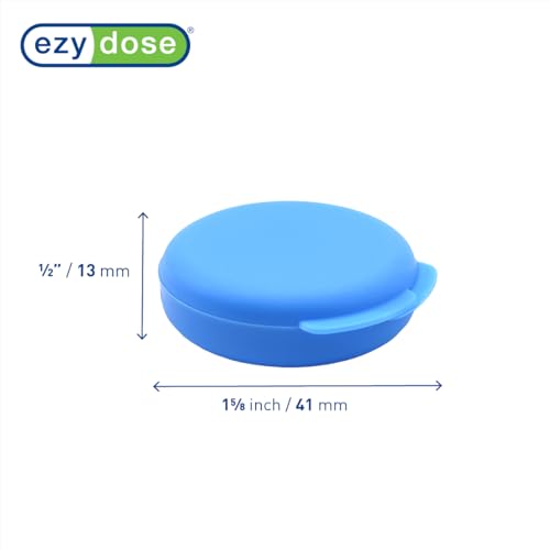EZY DOSE Daily Round, Compact, Small, Disrcrete, Portable On-The-Go Pocket Pharmacy, Pill Box, Organizer and Vitamin Containers, Snap Shut Lids, Travel Friendly, Colors May Vary, 2 Pack, BPA Free - Image 2
