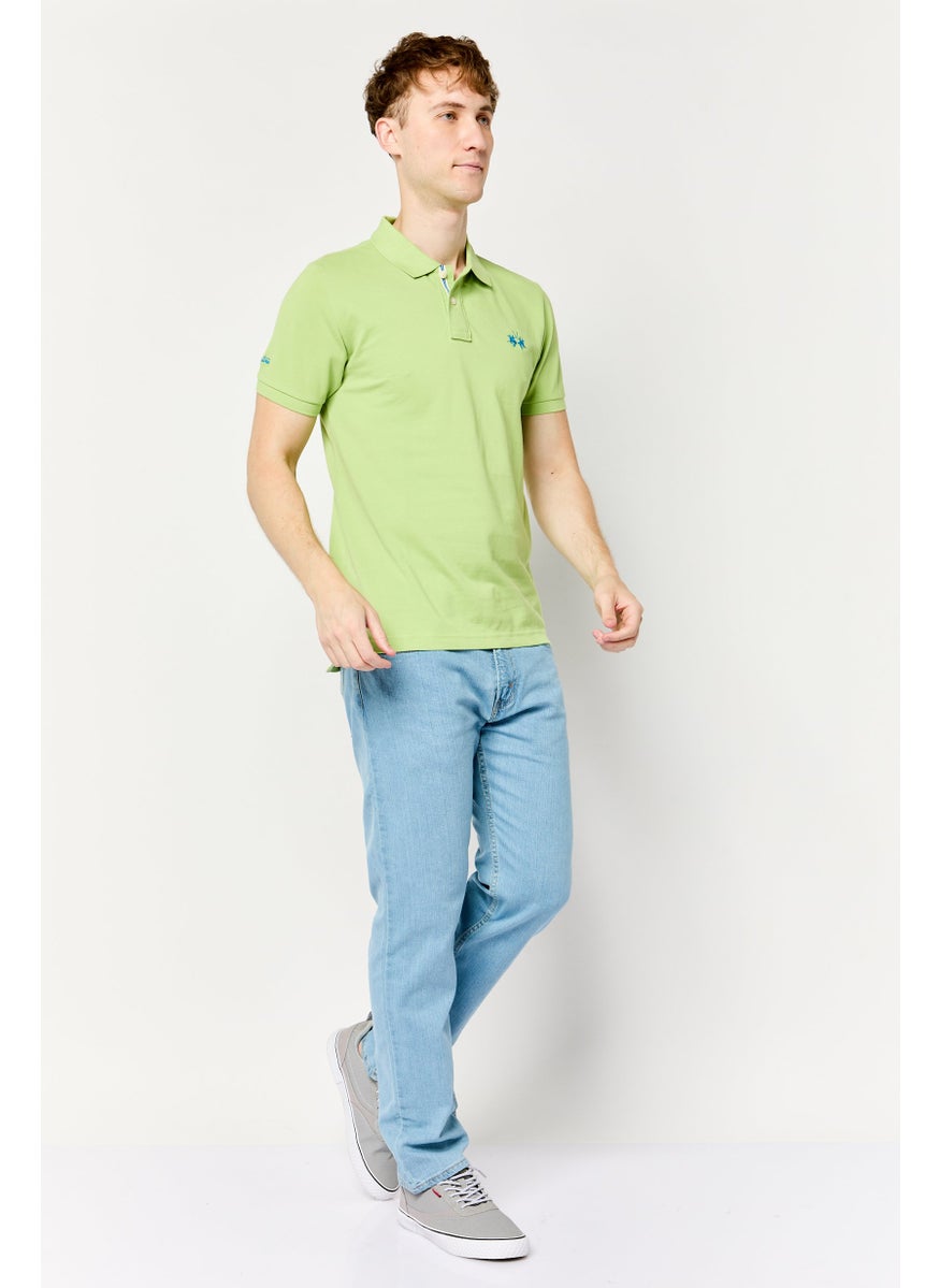 La Martina Men Regular Fit Embroidered Logo Short Sleeves Polo Shirt, Green  - Image 2