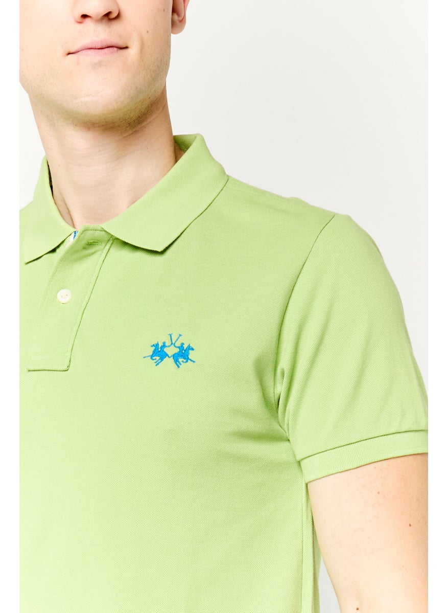 La Martina Men Regular Fit Embroidered Logo Short Sleeves Polo Shirt, Green  - Image 3