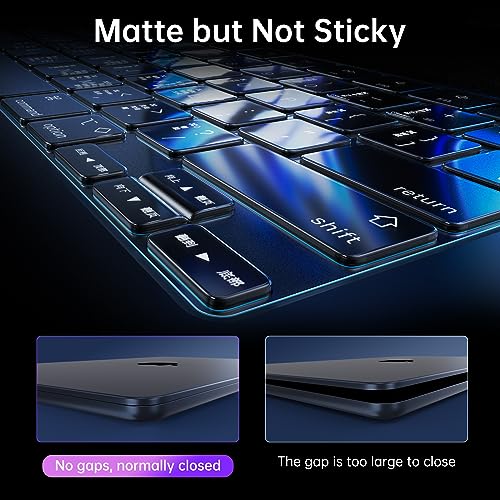 Soonjet for MacBook Air 15 inch Case M4 2025 2024 2023 M3 M2 [100% Match Official Color] [Ultra Thin Armor] Hard Shell + Translucent Keyboard Cover Laptop - Midnight Clear - Image 5