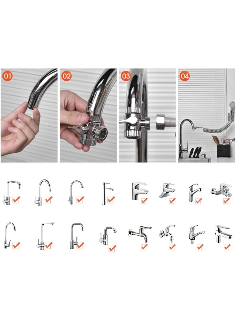PROMASS T-shaped faucet adapter, suitable for handheld showerheads, kitchen Sink faucets, washbasin faucets, shower attachment for bath taps  - Image 2