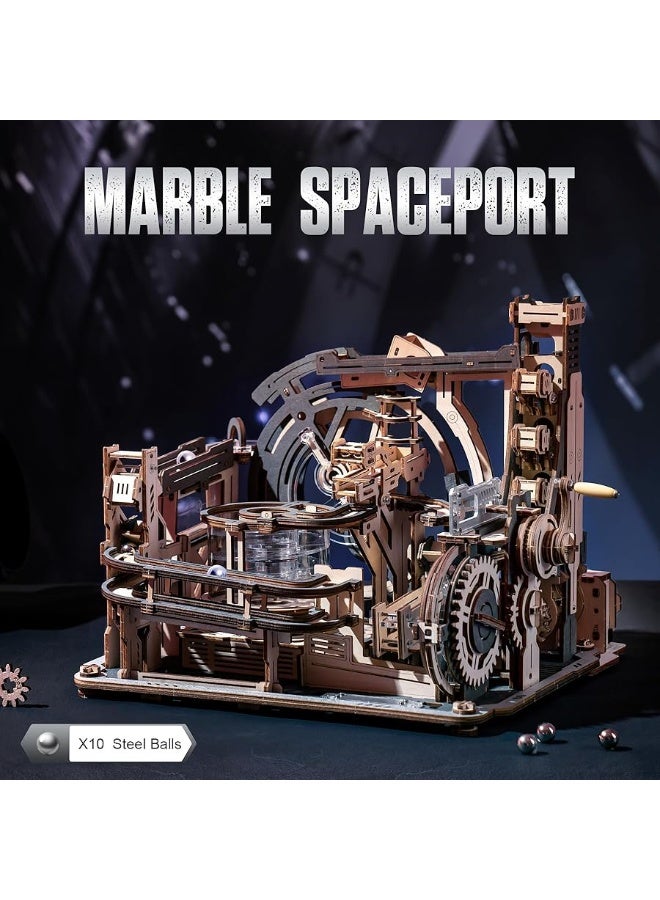 RoWood 3D Puzzles for AdultsMarble Spaceport LGC01 Model KitsMarble Run Wooden Puzzles for AdultsWooden Model KitsCreative Gifts for AdultsTeens - Image 1