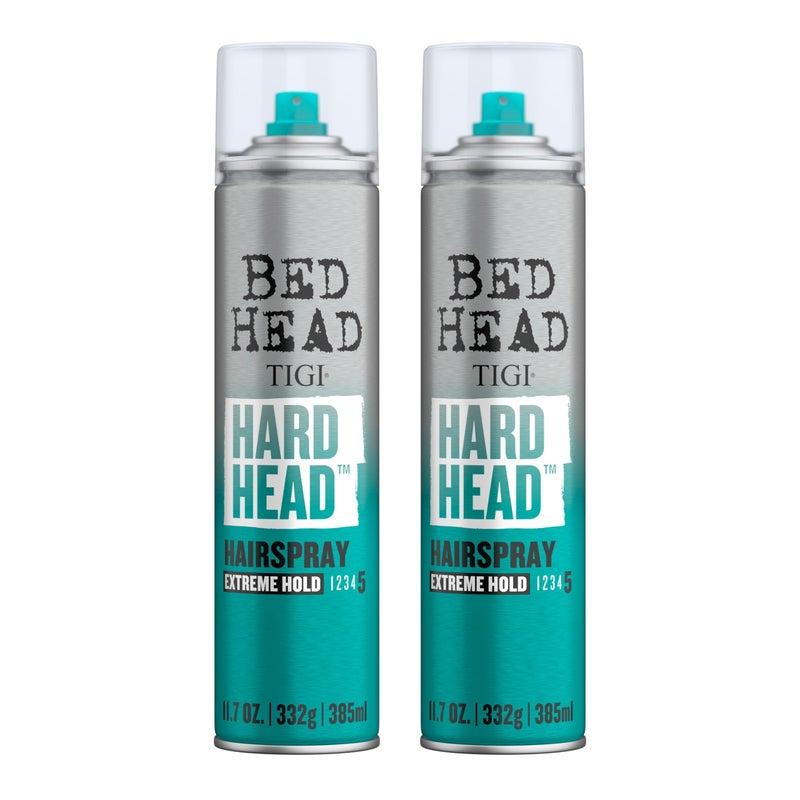 BED HEAD Bead Head by TIGI Hard Head Hairspray for Extra Strong Hold - For All Hair Types - With Instant Dry & Natural Shine - Use on Dry Hair - Premium Hair Care Products for Women & Men - 11.7 oz (2 Pack) - Image 1