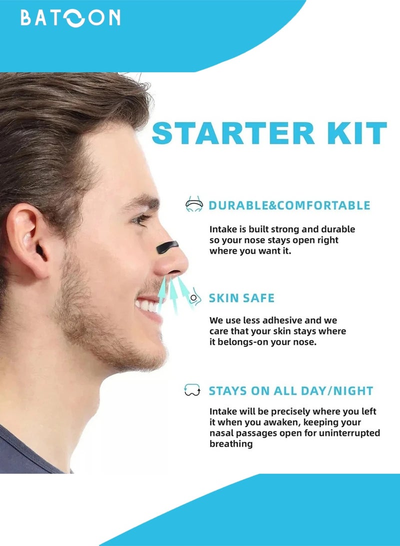 باتون شرائط الأنف لتحسين تدفق الهواء (45 قطعة) - مغناطيسات الأنف للتنفس وتخفيف الشخير وتحسين النوم - دعم أنفي متقدم لتحسين التنفس ومريح وصديق للبشرة ومقاوم للعرق - (أبيض) - Image 5