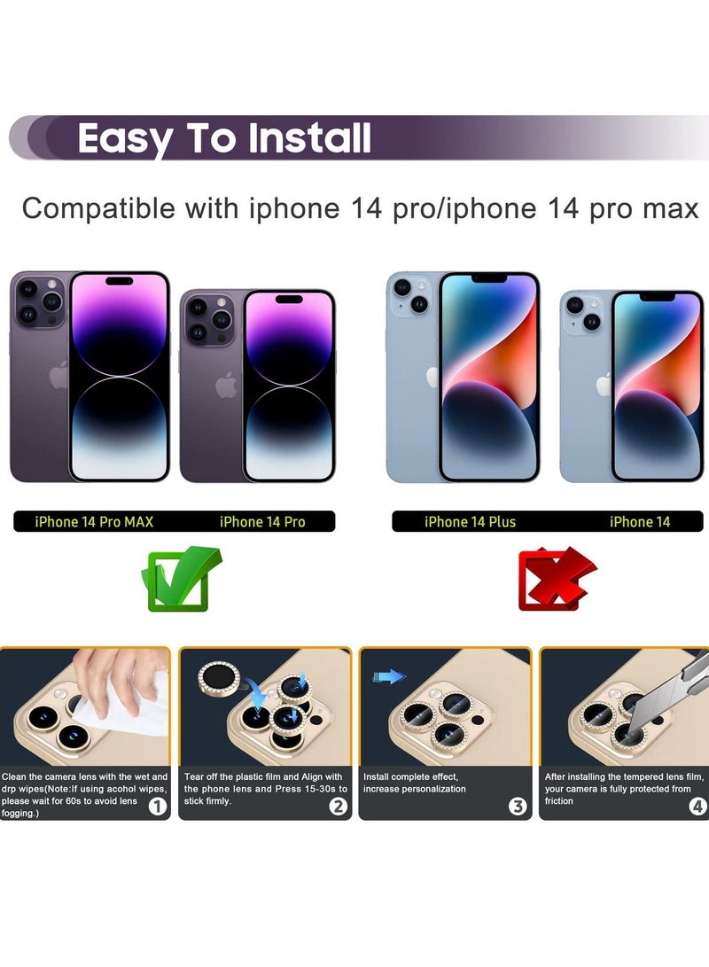 Excefore Camera Lens Protector for iPhone 14 Pro / 14 Pro Max, 9H Tempered Glass Camera Cover Screen Protector - Image 2