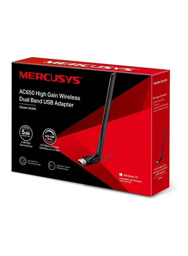 ميركوسيس محول USB لاسلكي ثنائي النطاق عالي الكسب AC650 - Image 5