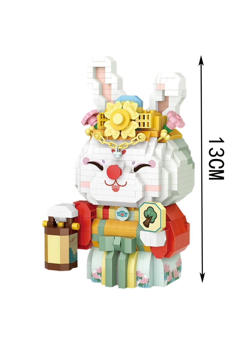 910pcs Rabbit, National Trend Assembly Model Ornaments Building Block Toys, Children'S Educational Game Gifts - Image 2