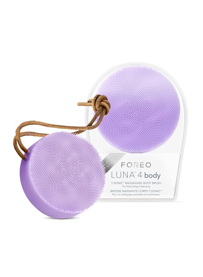 FOREO فرشاة الجسم لونا 4 - مقشر الجسم - أداة العناية بالبشرة الفاخرة لتصريف اللمف - مقاومة للماء IP68 - علاج الساقين الفراولة (لافندر) - Image 1
