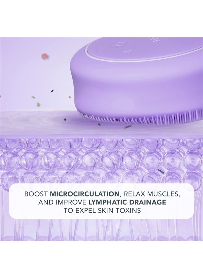 FOREO فرشاة الجسم لونا 4 - مقشر الجسم - أداة العناية بالبشرة الفاخرة لتصريف اللمف - مقاومة للماء IP68 - علاج الساقين الفراولة (لافندر) - Image 3