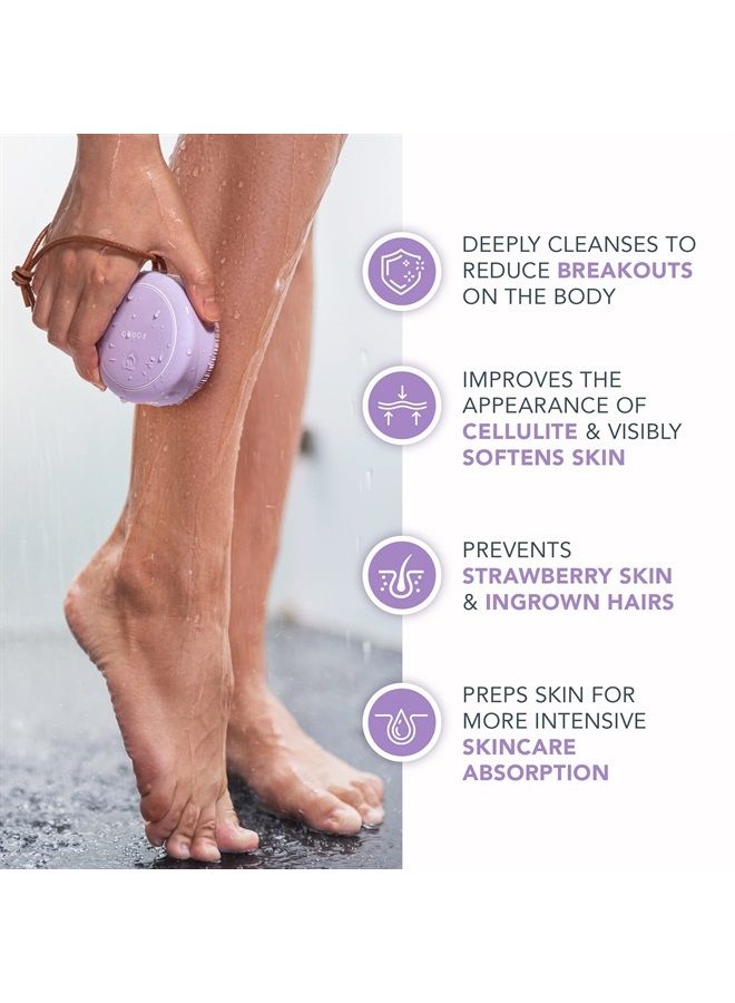 FOREO فرشاة الجسم لونا 4 - مقشر الجسم - أداة العناية بالبشرة الفاخرة لتصريف اللمف - مقاومة للماء IP68 - علاج الساقين الفراولة (لافندر) - Image 4
